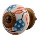 Orange Leaf Flower Ceramic Cabinet Knob Online